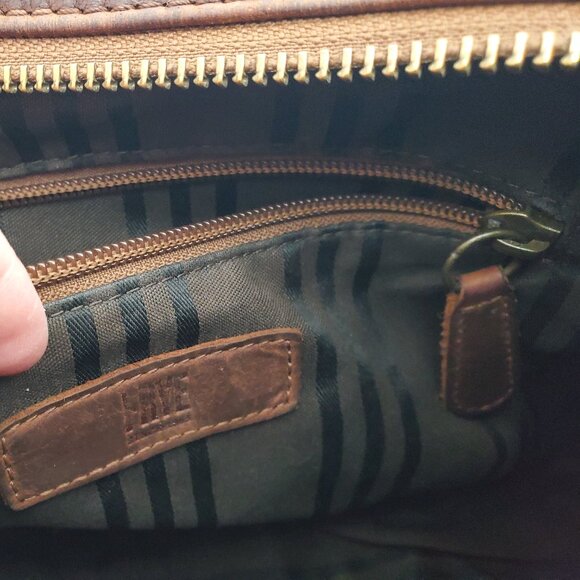 👜 FRYE Vintage Brown Leather Studded Hobo Shoulder Bag Boho - Picture 8 of 15